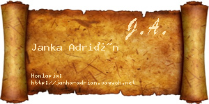 Janka Adrián névjegykártya